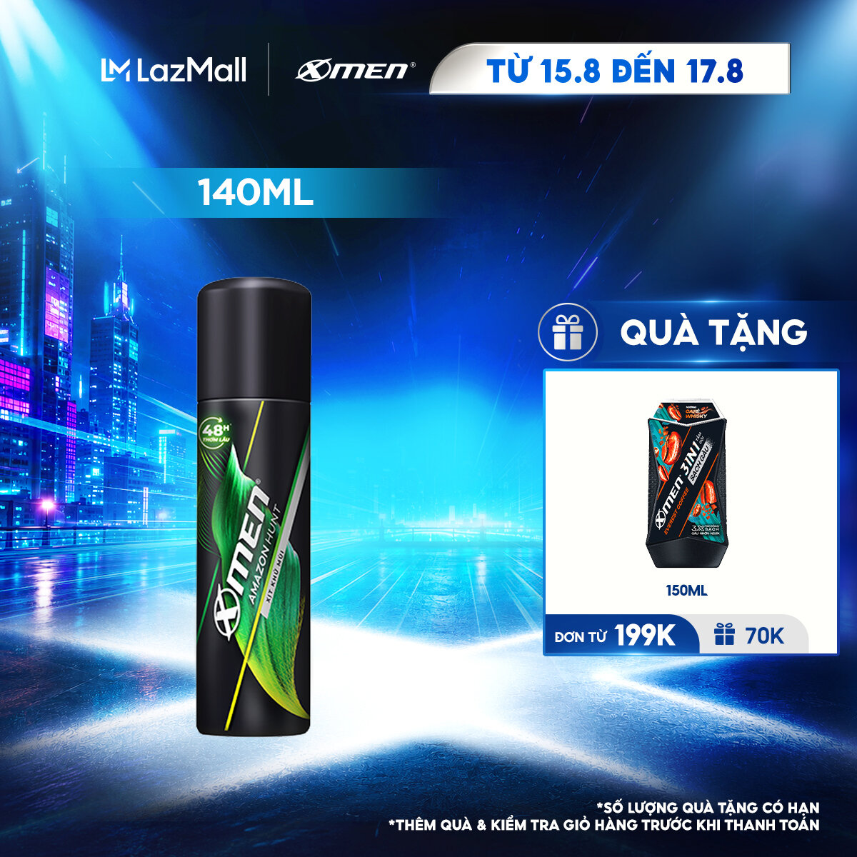 [MỚI] Xịt khử mùi Xmen Amazon Hunt 140ml - Công nghệ mùi hương mới