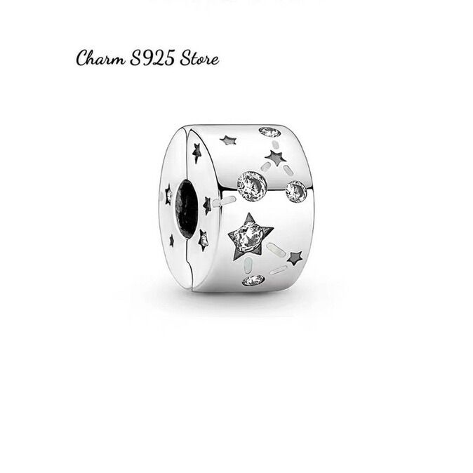 Charm pandora ale khoá chặn ngôi sao đính đá bạc s925