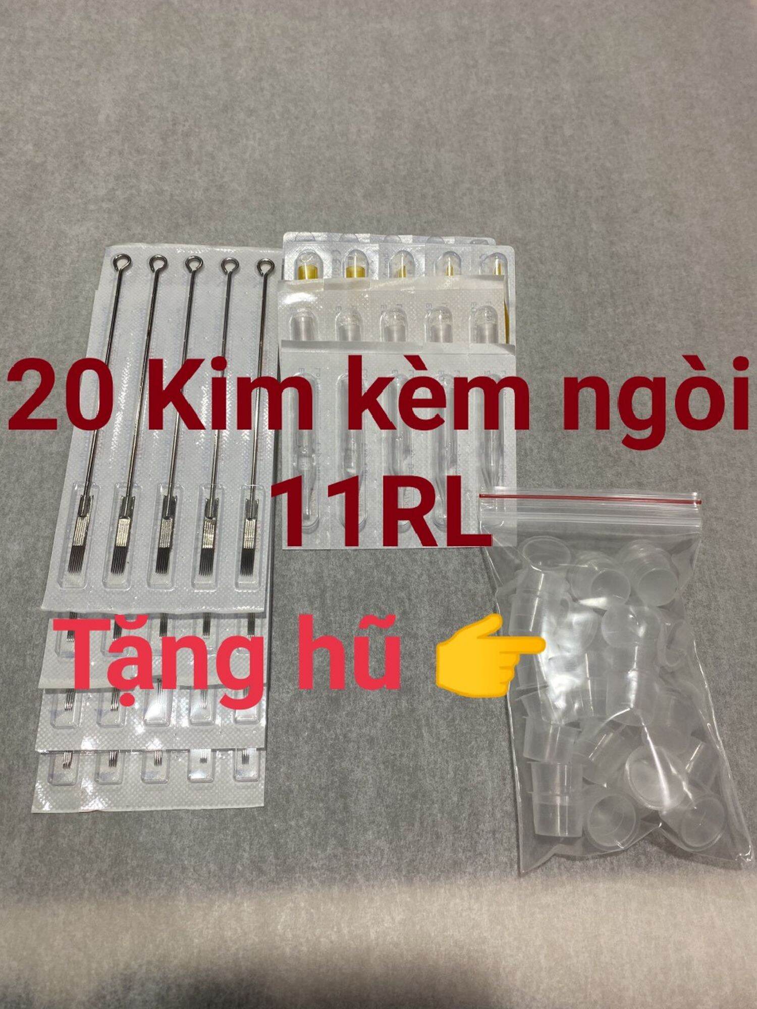 ?[ Quà Tặng ] 20 Kim Xăm Và Ngòi 11Rl Tròn Đánh Bóng