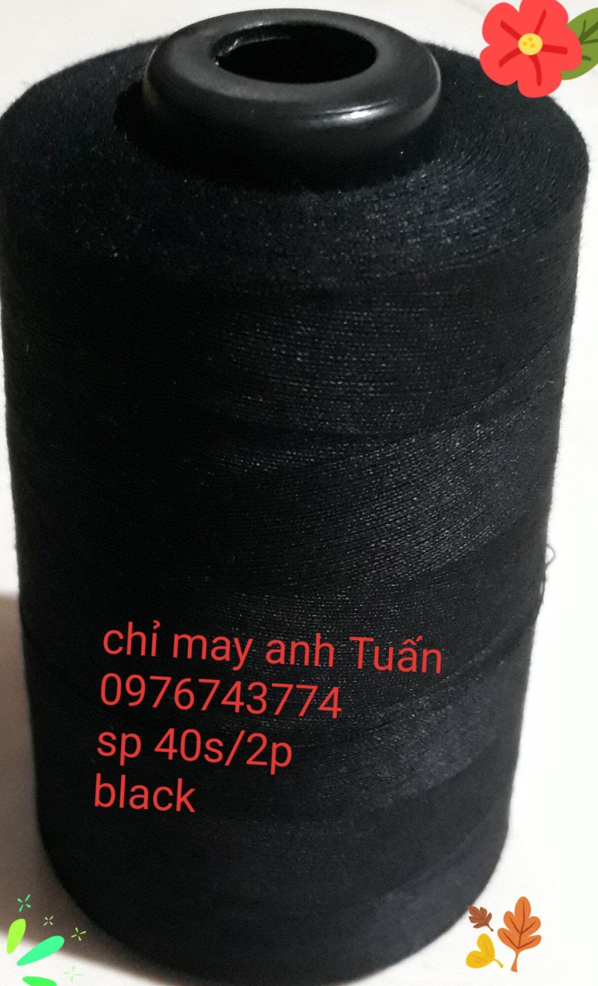 chỉ may công nghiệp màu đen sp40/2 4000M