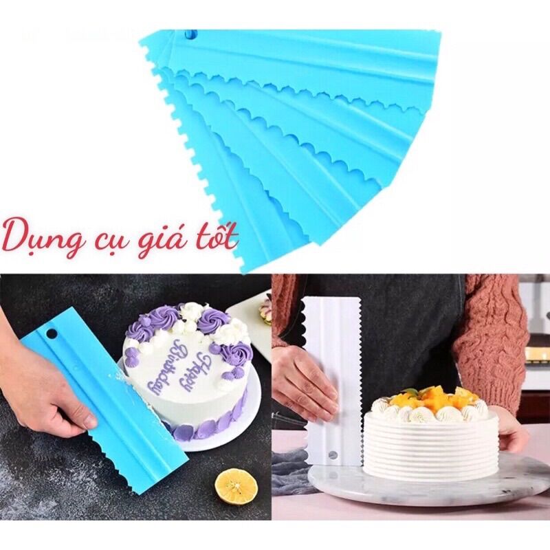 Bộ 4 dụng cụ chà láng bánh kem 23cm