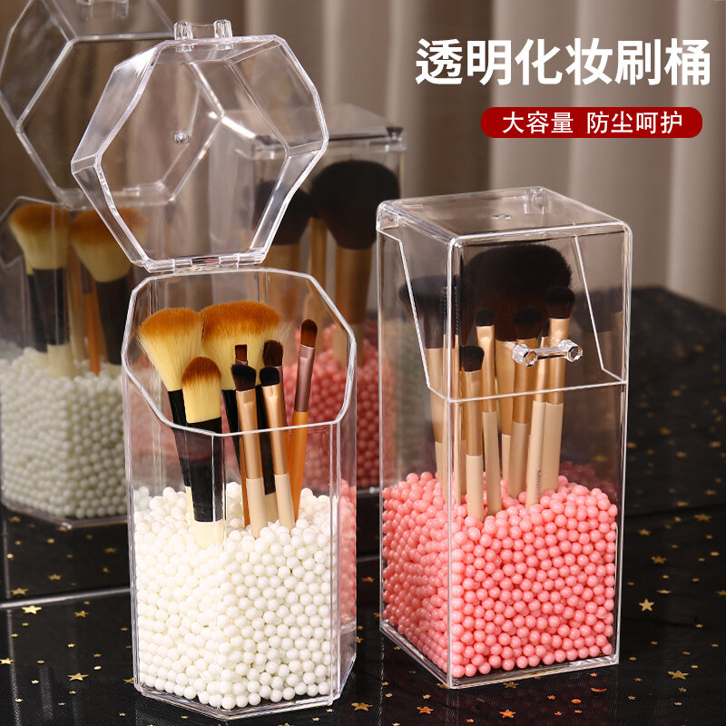 Thùng đựng cọ trang điểm hộp đựng cọ trang điểm phấn mắt bút kẻ lông mày acrylic hộp đựng cọ trang điểm ống đựng cọ trong suốt mỹ phẩm chống bụi