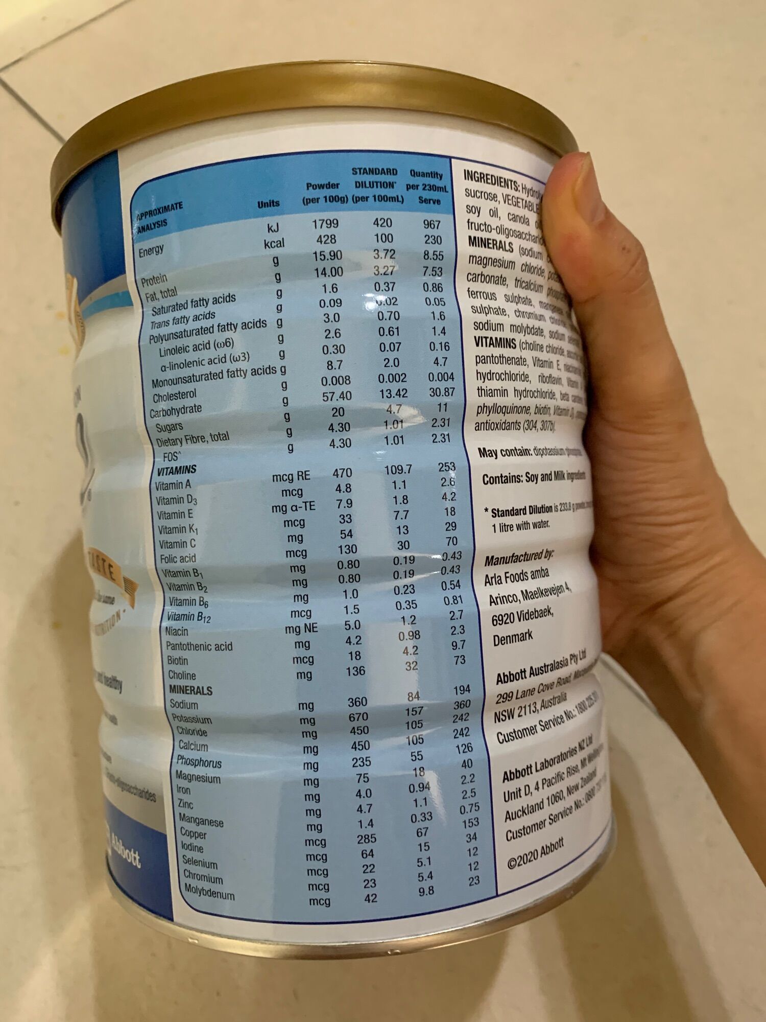 Sữa ensure bột Úc 850g vanilla- vị vani Date 5-24