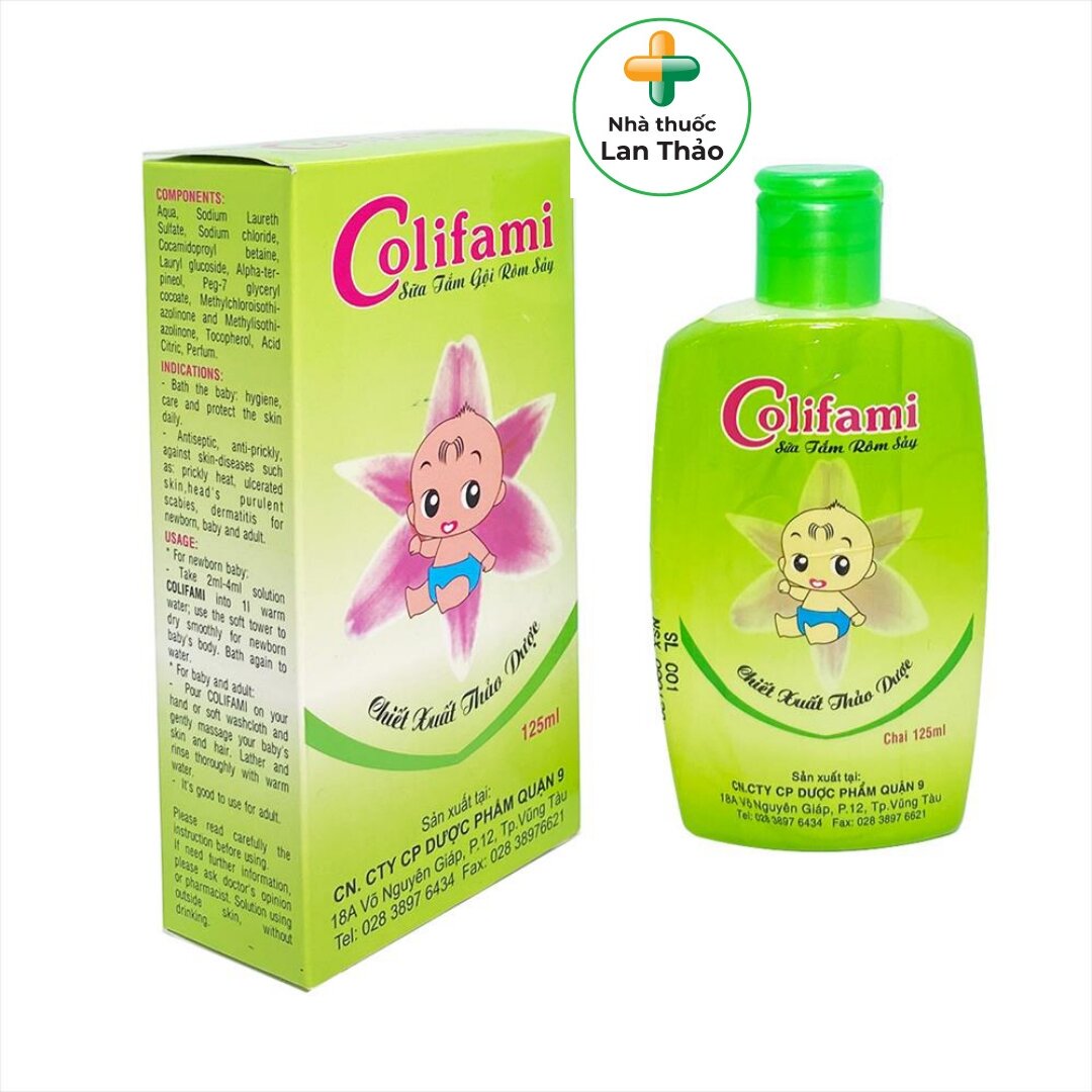 Sữa tắm rôm sảy colifami chai 125ml chiết suất từ thiên nhiên