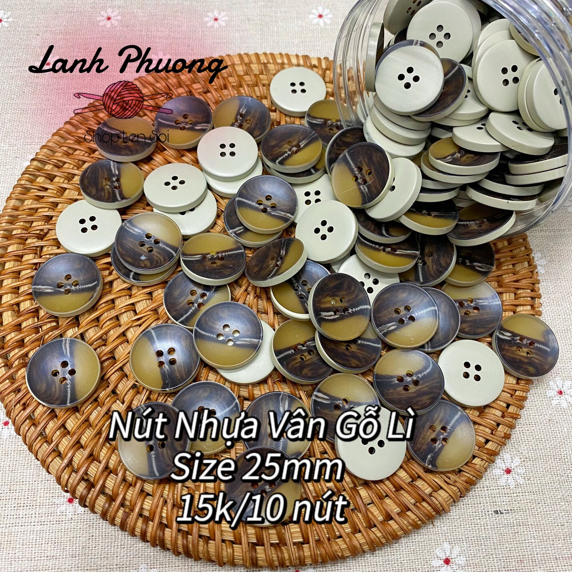Nút Nhựa Vân Gỗ Lì (set 10 cái)