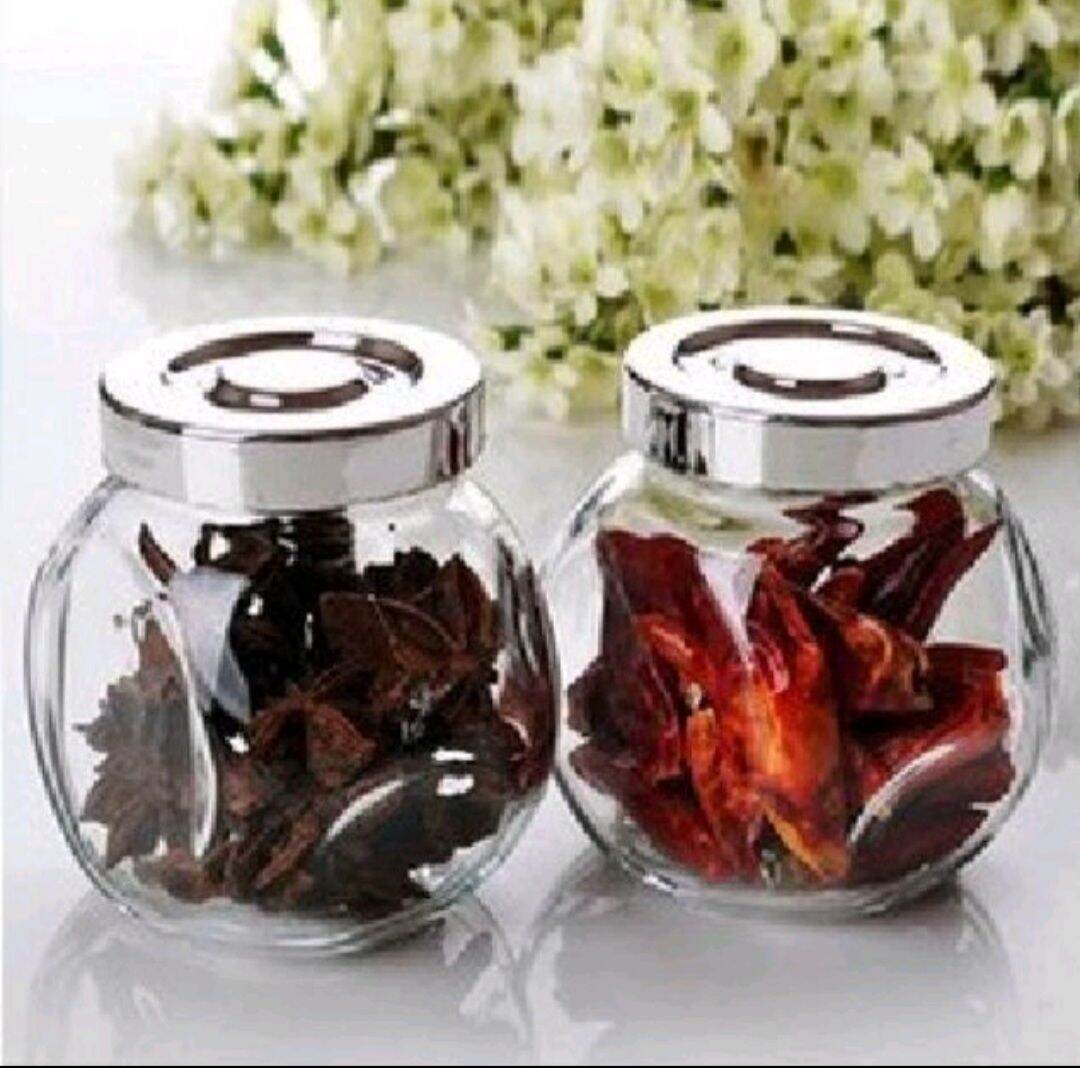 Hủ thủy tinh 2 đáy nắp Bạc 50ML 180ML 380ML