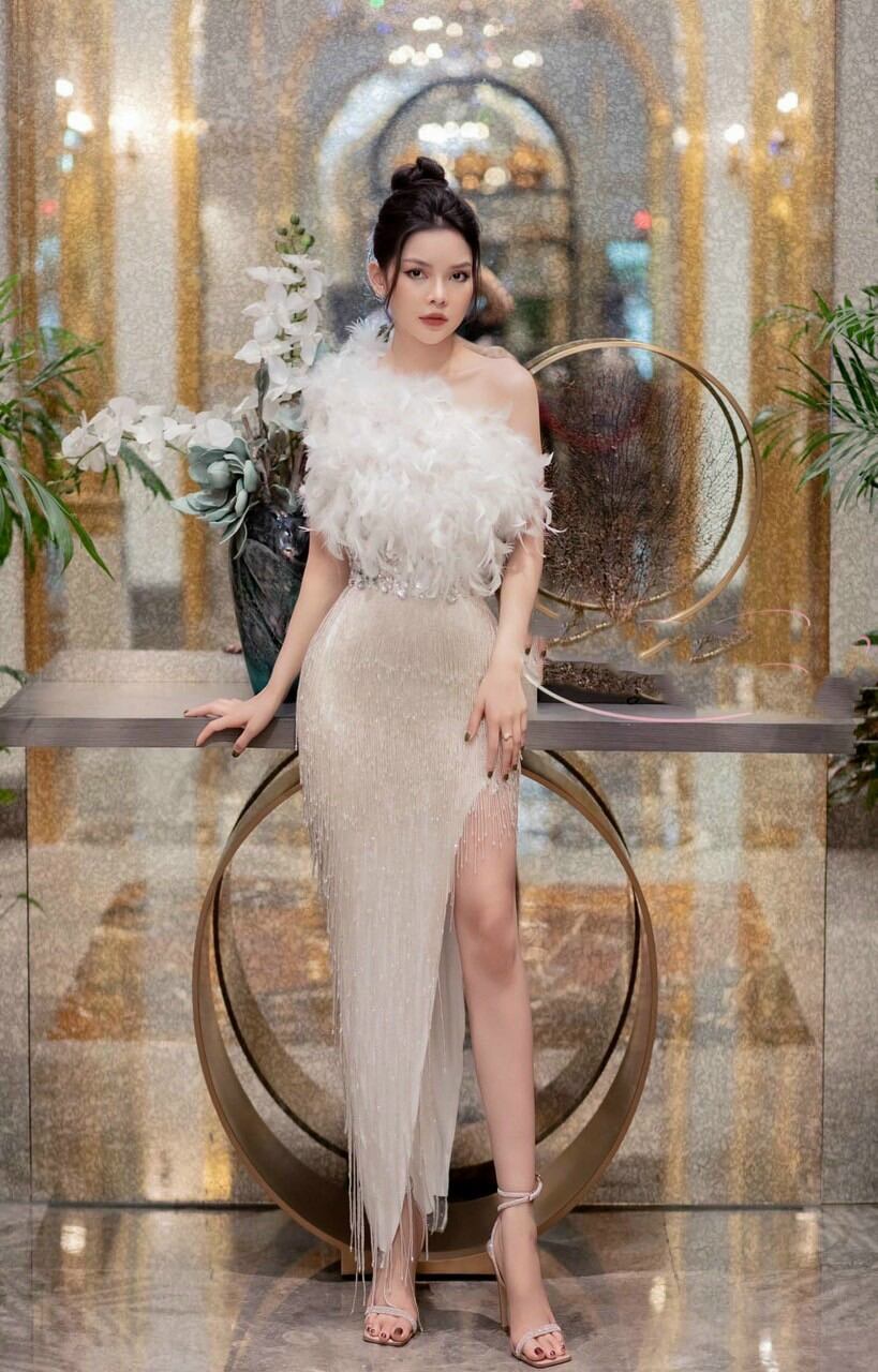 Đầm body rua đính lông kết đá