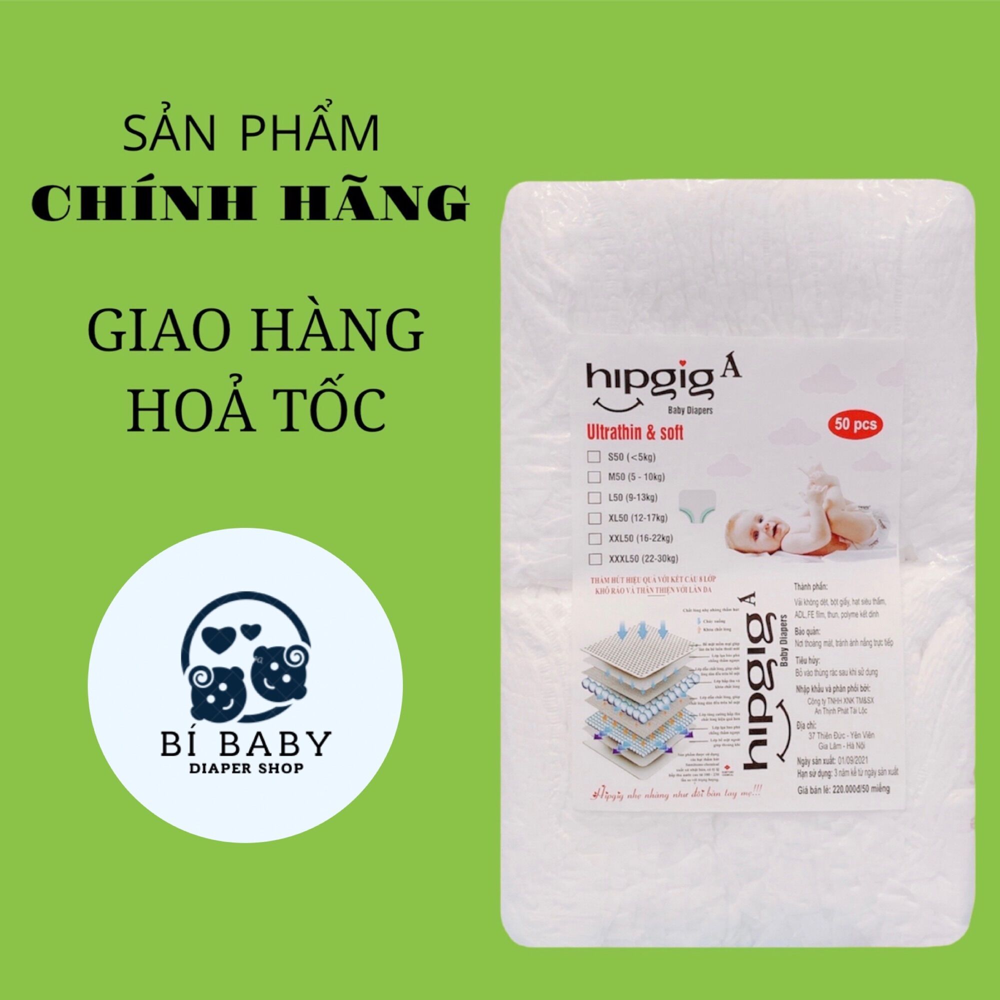 Tã bỉm quần hipgig a l/xl/xxl/xxxl chính hãng