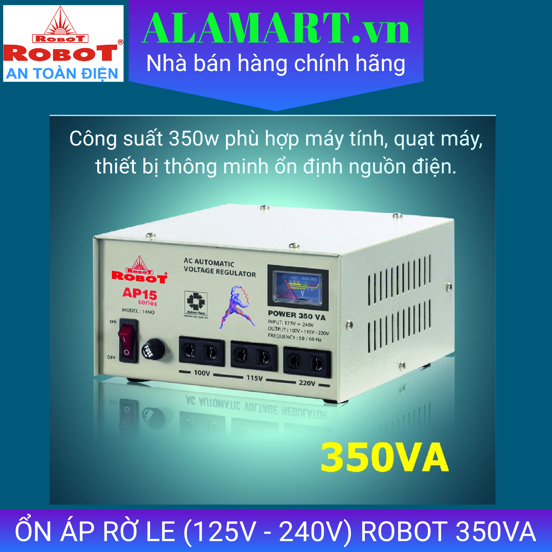 Ổn áp rơle Robot 350VA
