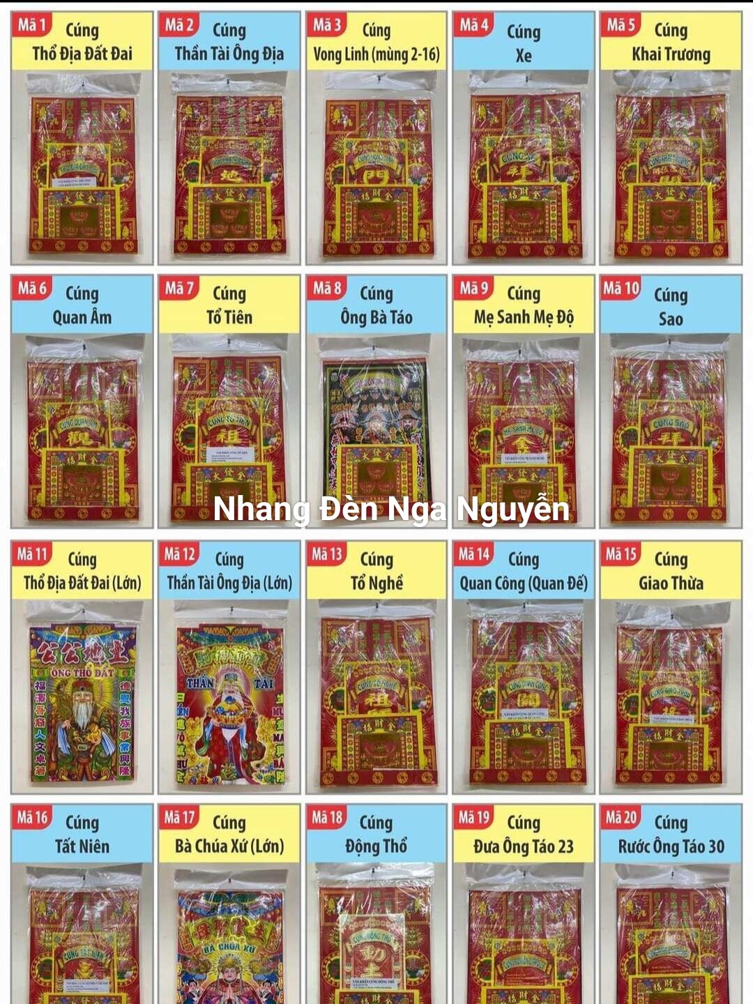 Bộ giấy cúng Mẹ Sanh Mẹ Độ lớn đẹp/Giấy cúng Cửu Thiên Huyền Nữ