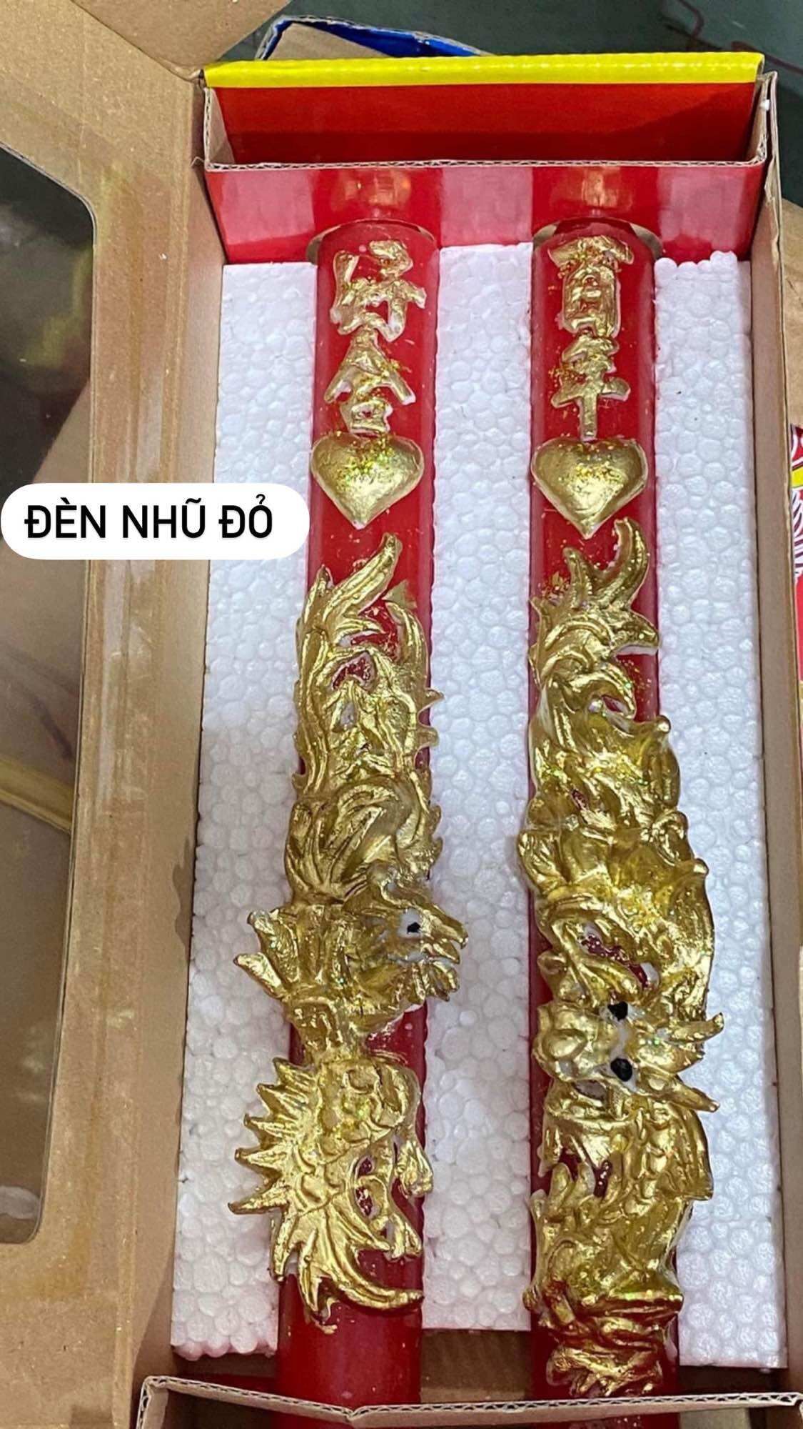 Đèn cầy (nến) cưới Long phụng với 5 mẫu 2,8cm*29cm