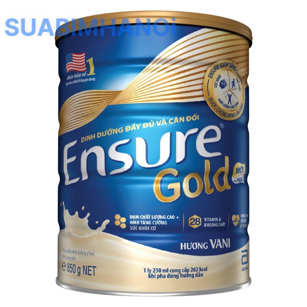 Sữa bột Ensure Gold Abbott hương vani (HMB) 850g