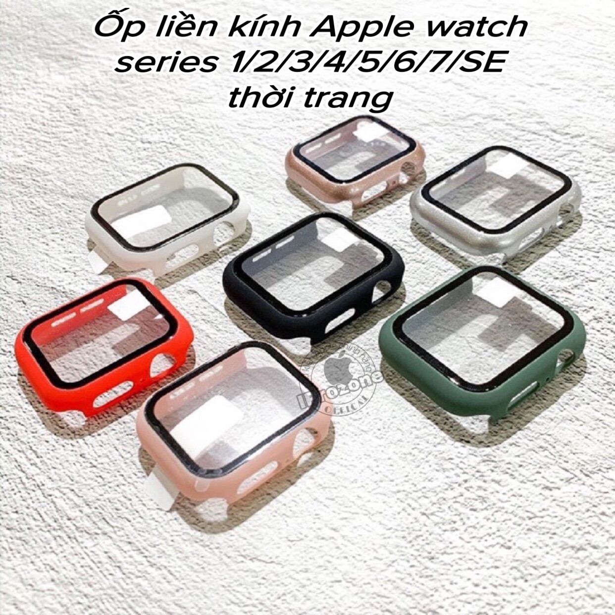 Ốp liền kính cường lực cho iwatch series 1 , 2 , 3 , 4 , 5 , 6 ,7 ,SE thời trang