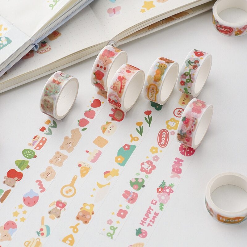 Combo 5-10 cuộn washi tape dễ thương