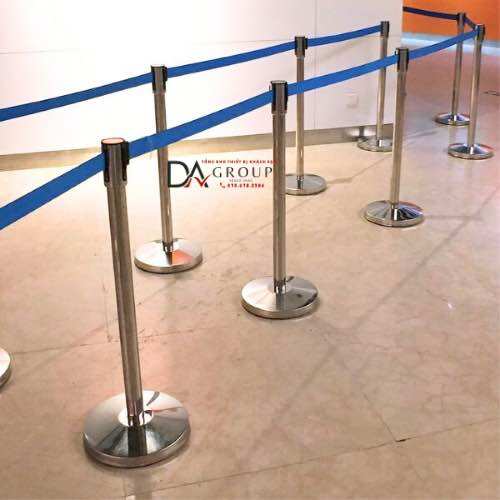 Cột Chắn Inox Phân Luồng Xếp Hàng, Cột Chắn Phân Cách Lối Đi