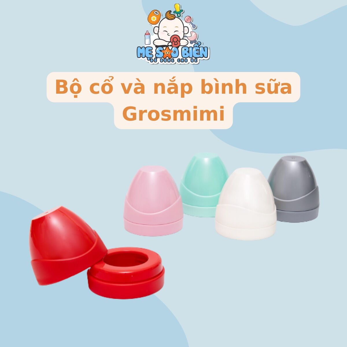 Nắp và vòng cổ bình sữa Grosmimi Moyuum Tovi (Ko hộp)