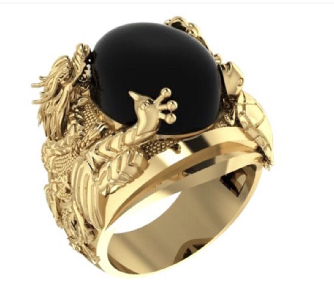 Nhẫn nam tứ linh mạ vàng 18k - RM01072