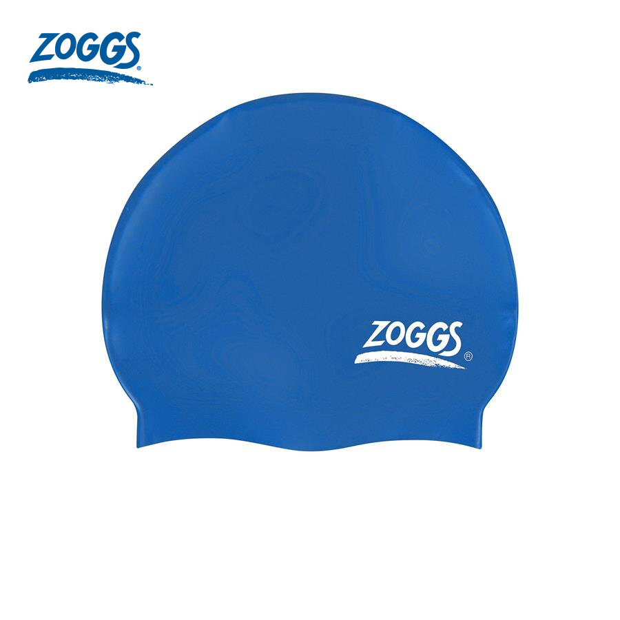 Zoggs mũ bơi unisex blue silicone cap-plain 465024-rb