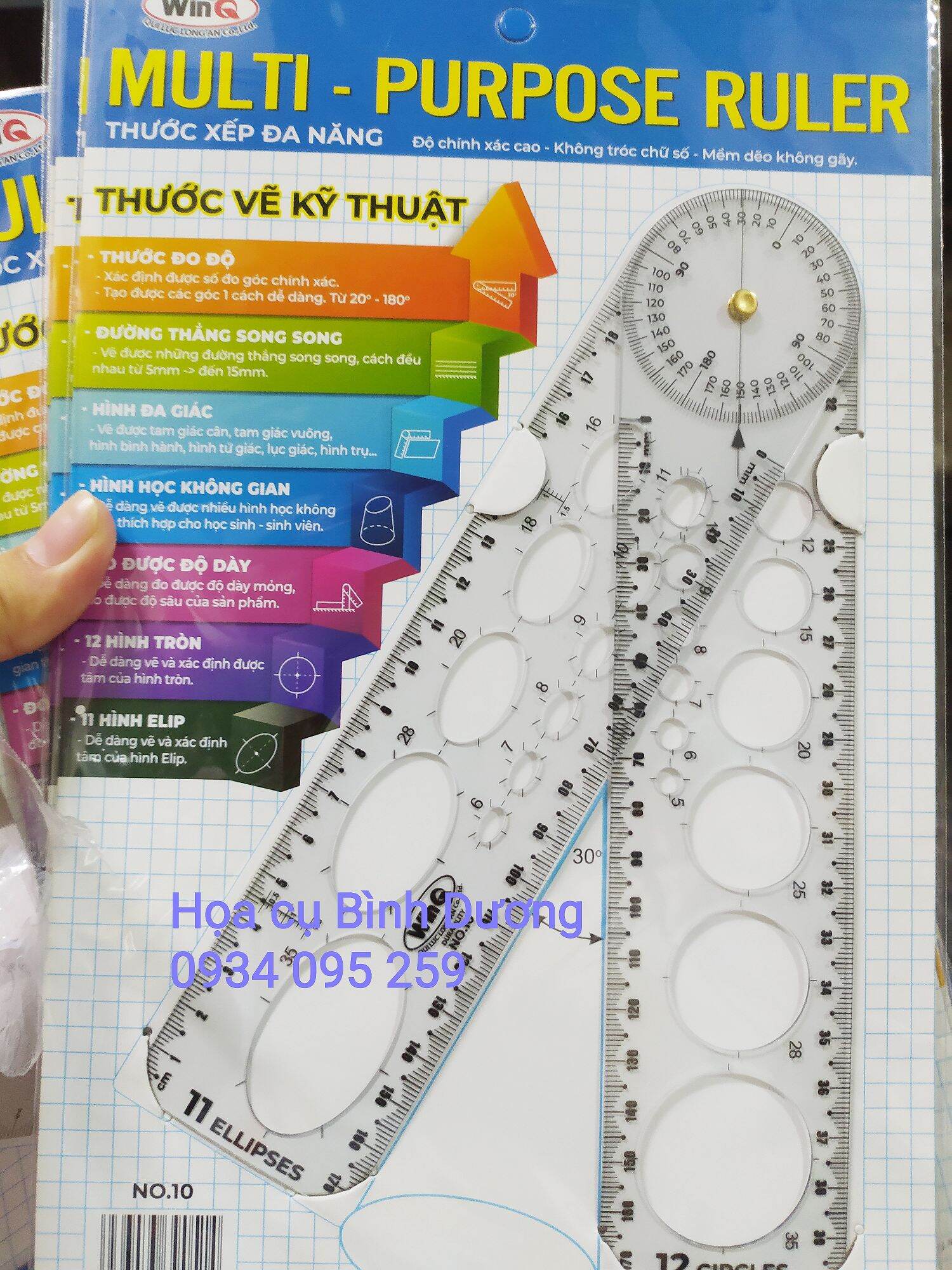 Thước vẽ kỹ thuật, thước xếp đa năng No.10