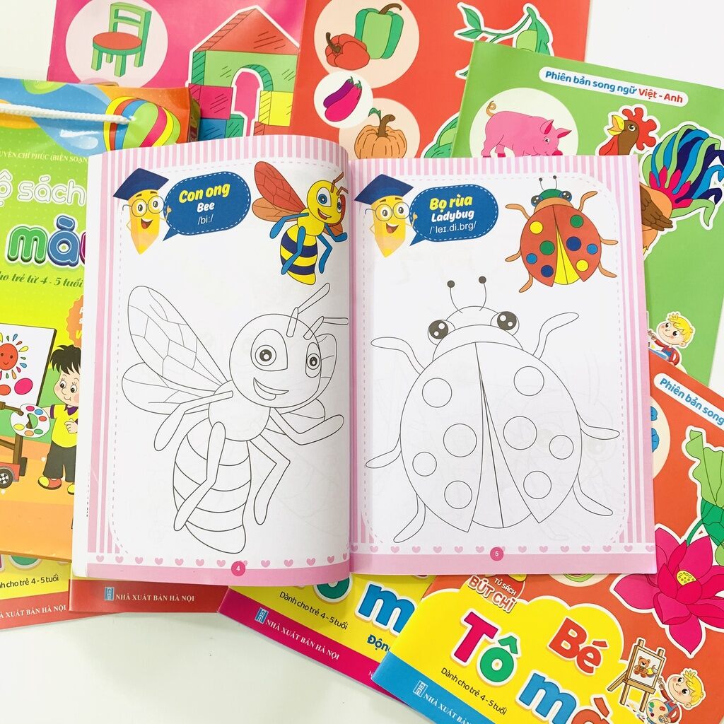Combo túi 8 cuốn Bé Tô Màu 4-5tuổi