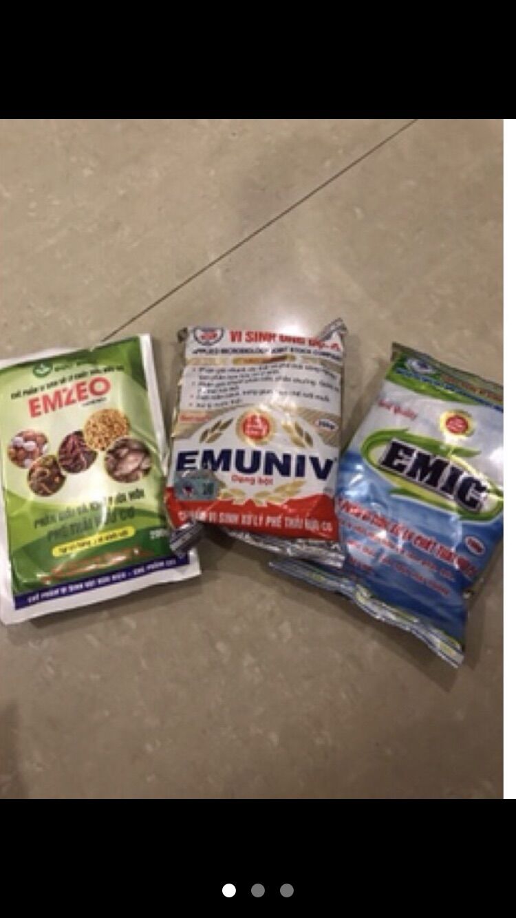 Bộ 3 chế phẩm vì sinh khử mùi hôi,ủ rác thải Emuniv, Emic,Emzeo 200g
