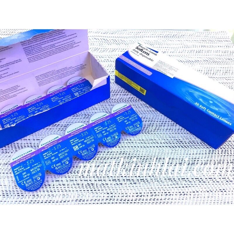 (30 chiếc) Kính Áp Tròng cận (1>9) Bausch & Lomb Soflens Daily dùng 1 ngày