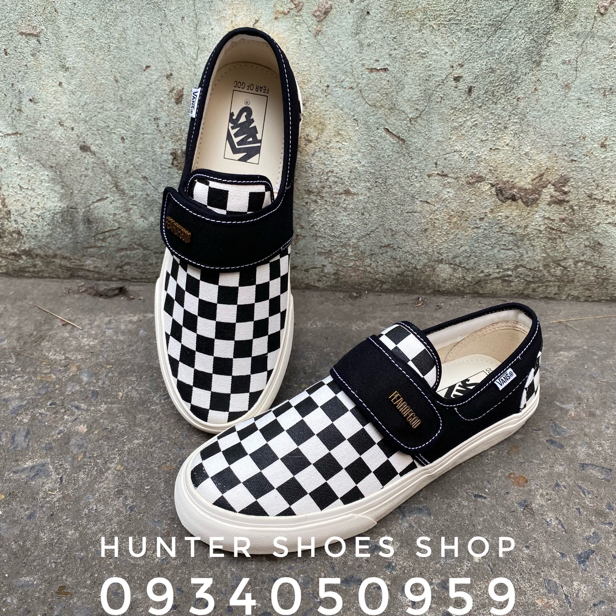 GIÀY VANS SLIPON CARO ĐEN TRẮNG