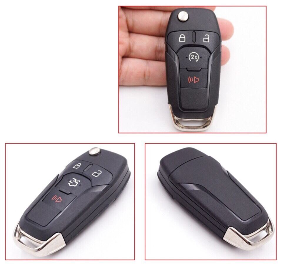 Vỏ chìa khoá độ gập xe Ford 4 nút ( 3 + 1 nút )