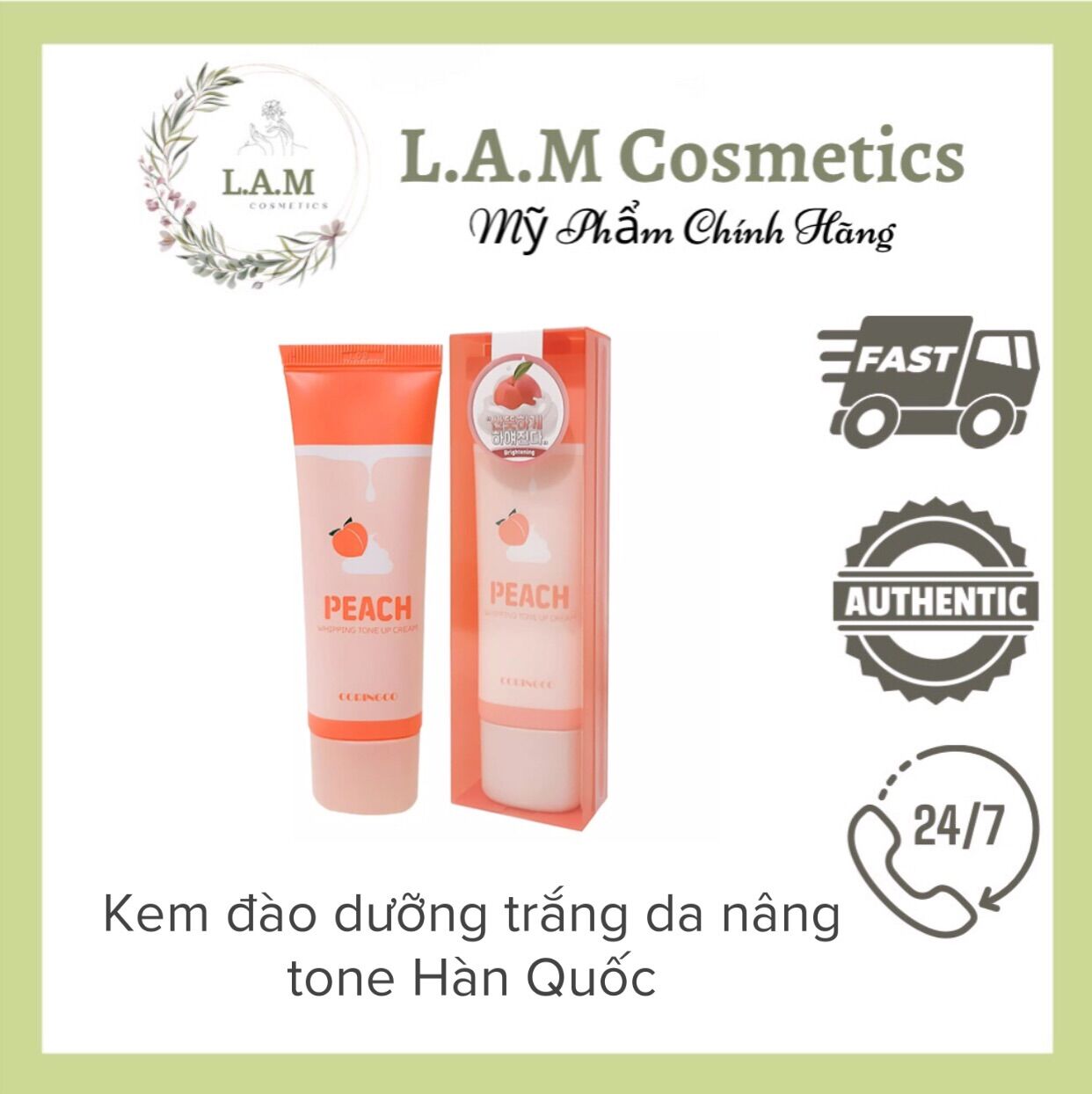Kem đào dưỡng trắng da nâng tone Hàn Quốc