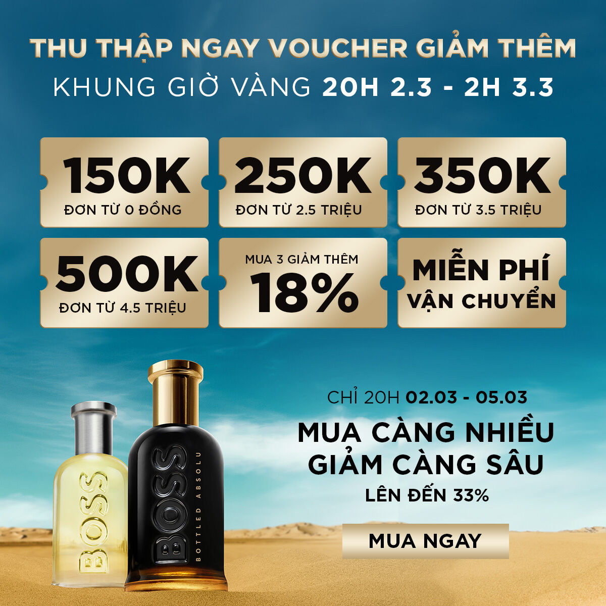 [CHỈ TRONG THÁNG 11 | CLEARANCE SALE] Nước hoa Nam BOSS Bottled EDT 100ml