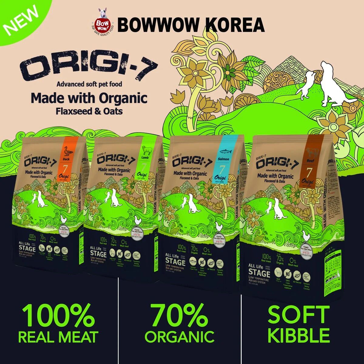 Hạt mềm hữu cơ origi-7 cho chó bao 6kg