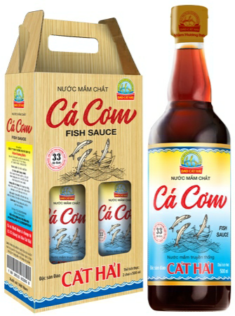 Nước mắm Hương Biển loại chắt cá Cơm 33 độ đạm 2 chai 500ml/ hộp