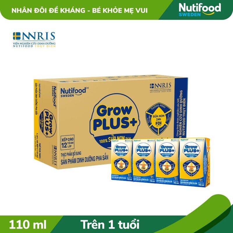 Thùng 48 hộp sữa Growplus vàng 110ml