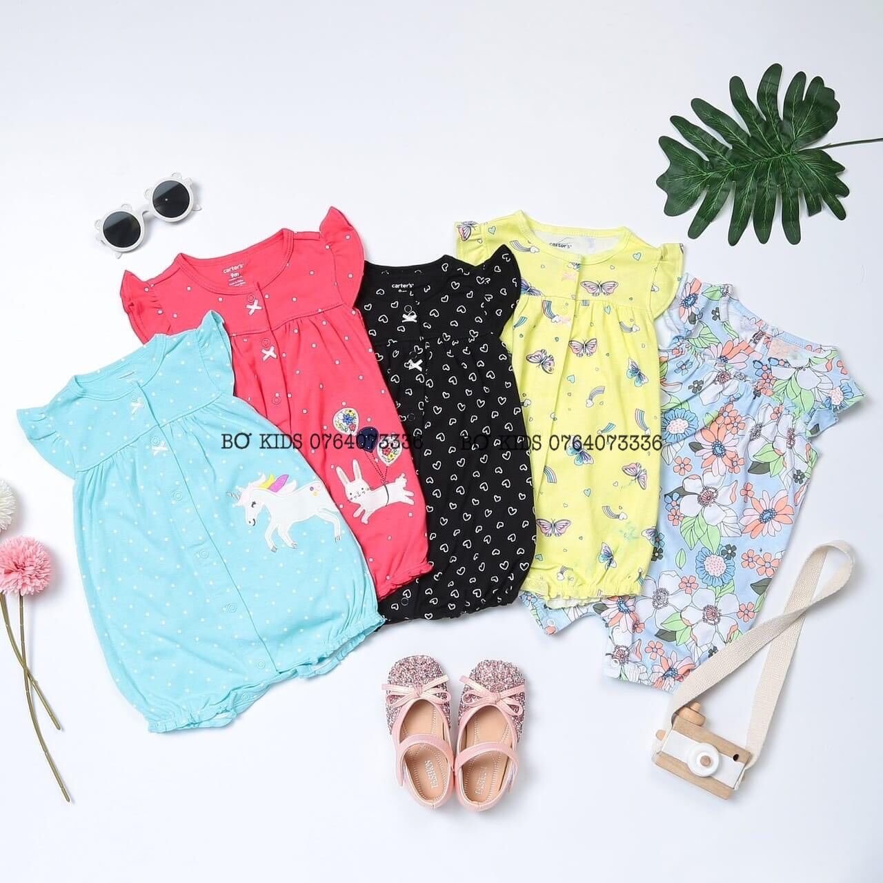 Bodysuits body đùi hàng Carter cambodia xuất dư cho bé gái từ 0-24tháng