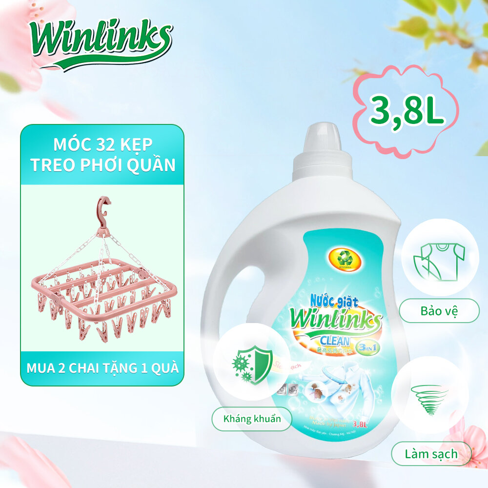 Nước giặt winlinks 3,8l/2,2l công nghệ nhật bản 3in1 kháng khuẩn/sạch/bảo vệ