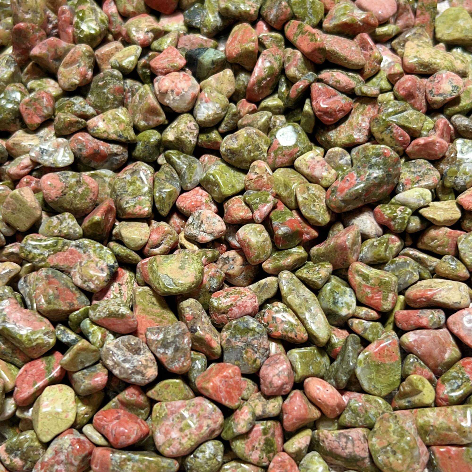 100g Vụn đá Unakite - Đá vô song tự nhiên