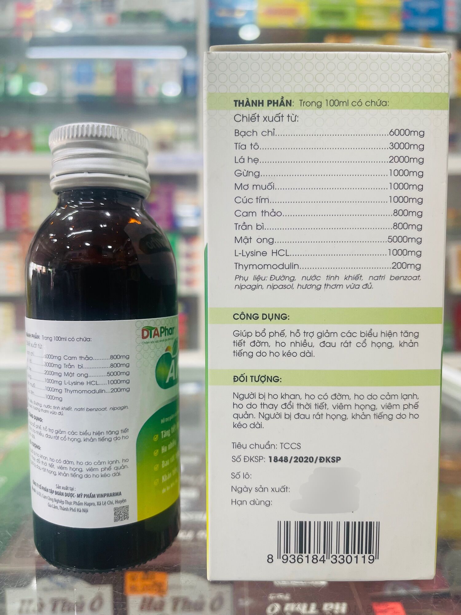 Siro ho cho bé ANVIHO - 100ml