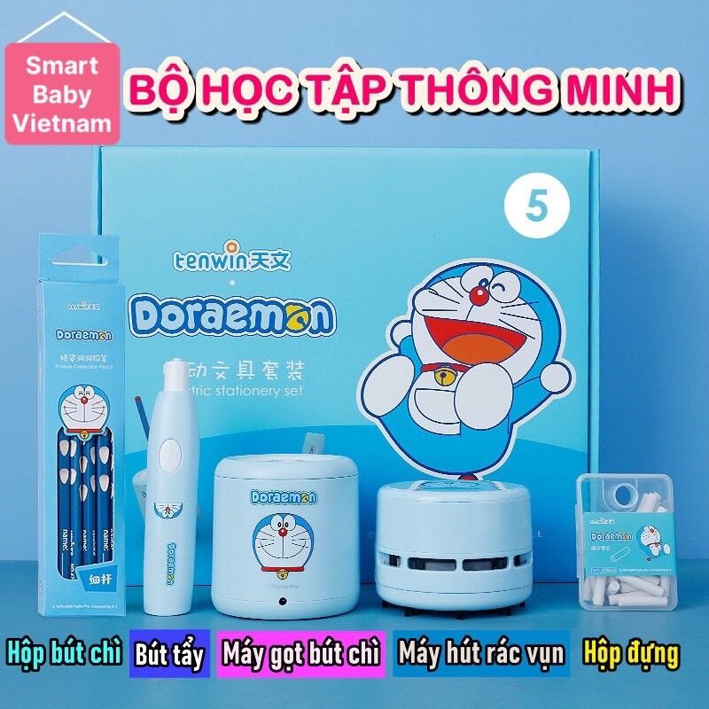 ❤️Quà tặng bộ dụng cụ học tập 8 món chuyên nghiệp cho bé, gồm máy gọt bút chì, máy hút bụi, bút xóa, cục gôm tẩy chì tiện lợi, đồ dùng học tập cho bé