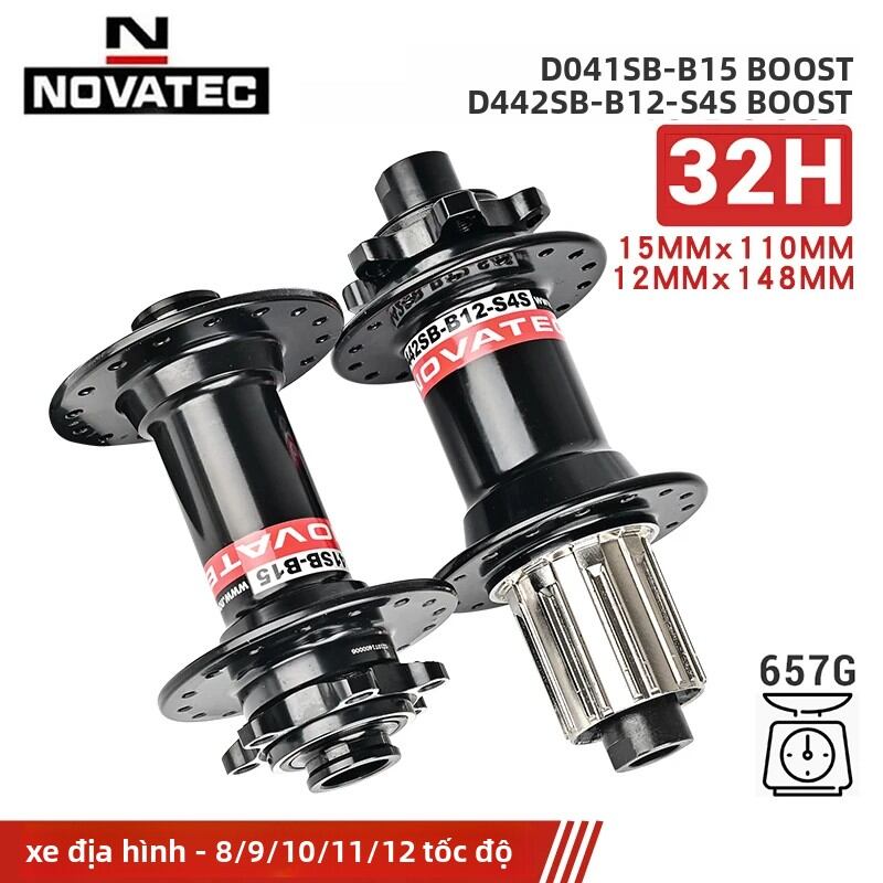 Đùm Xe Đạp Novatec 2025 D041SB-B15 D042SB-B12 BOOST Bạc Đạn Dành Cho Xe Đạp Leo Núi 8-12 Tốc Độ 32 L