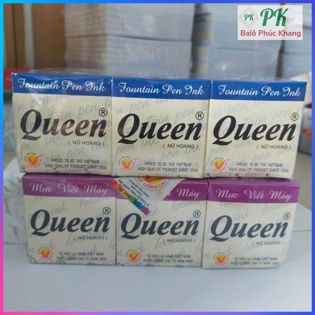 2 Hủ   Mực  Viết  Bút   Máy  Queen  30ml