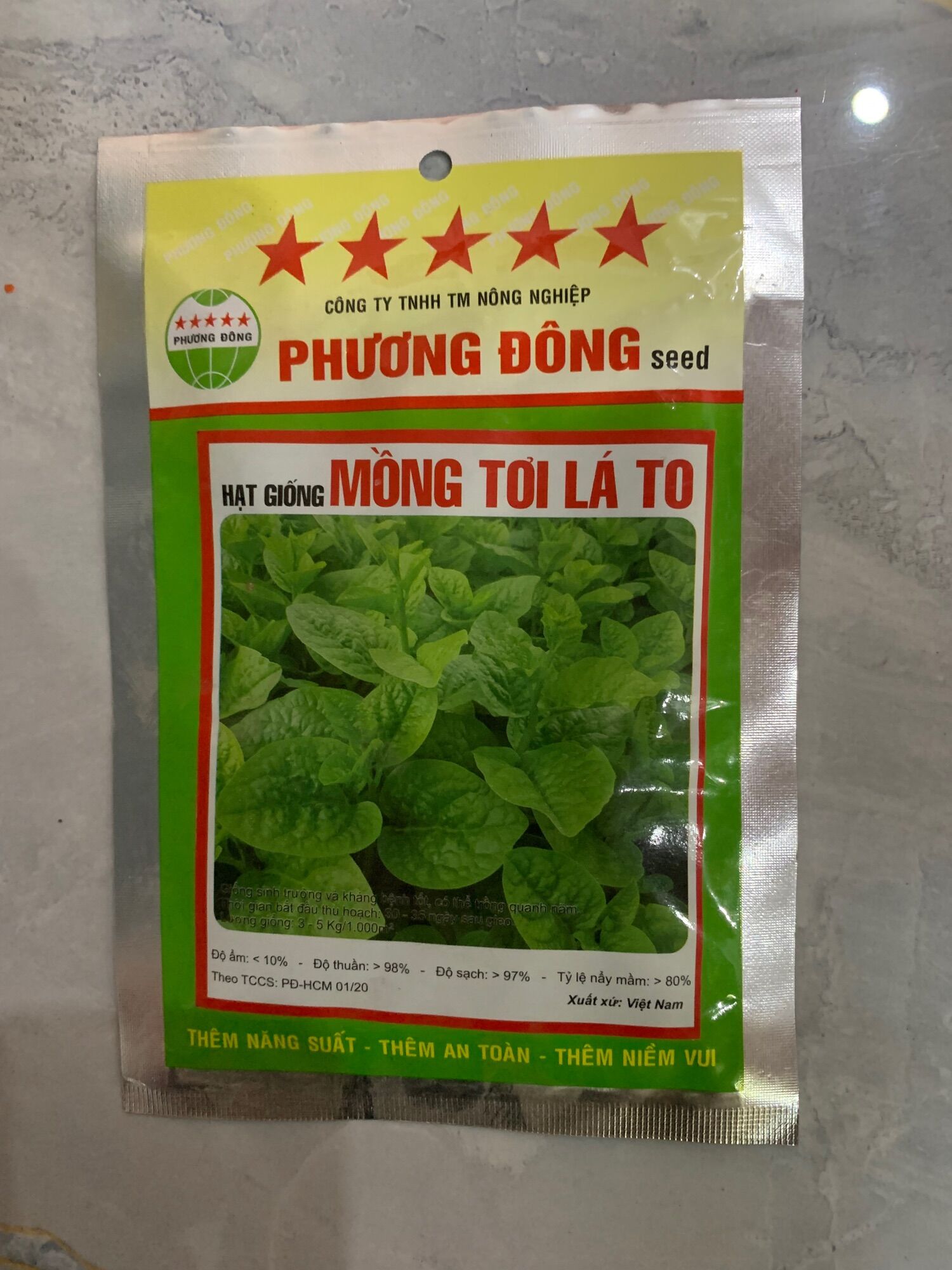 Hạt Giống Mồng Tơi Lá To gói 20g