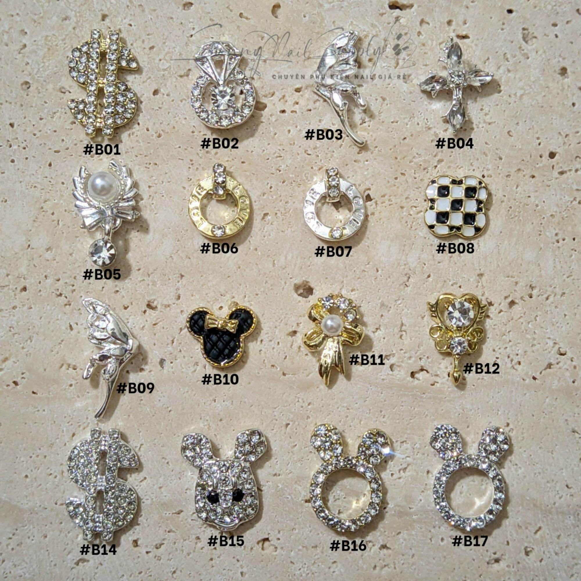 Charm đính móng tay nail mickey thánh giá đá siêu sáng lấp lánh