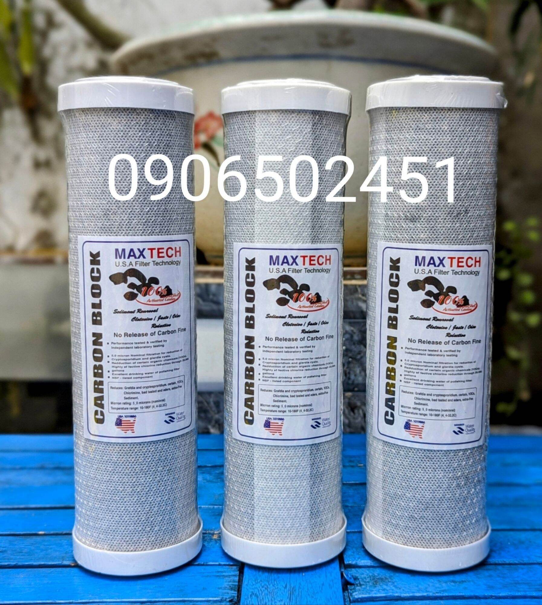 COMBO 3 Lõi lọc nước số 3 CTO 10 Inch Chuẩn dùng cho máy ro và bộ lọc thô