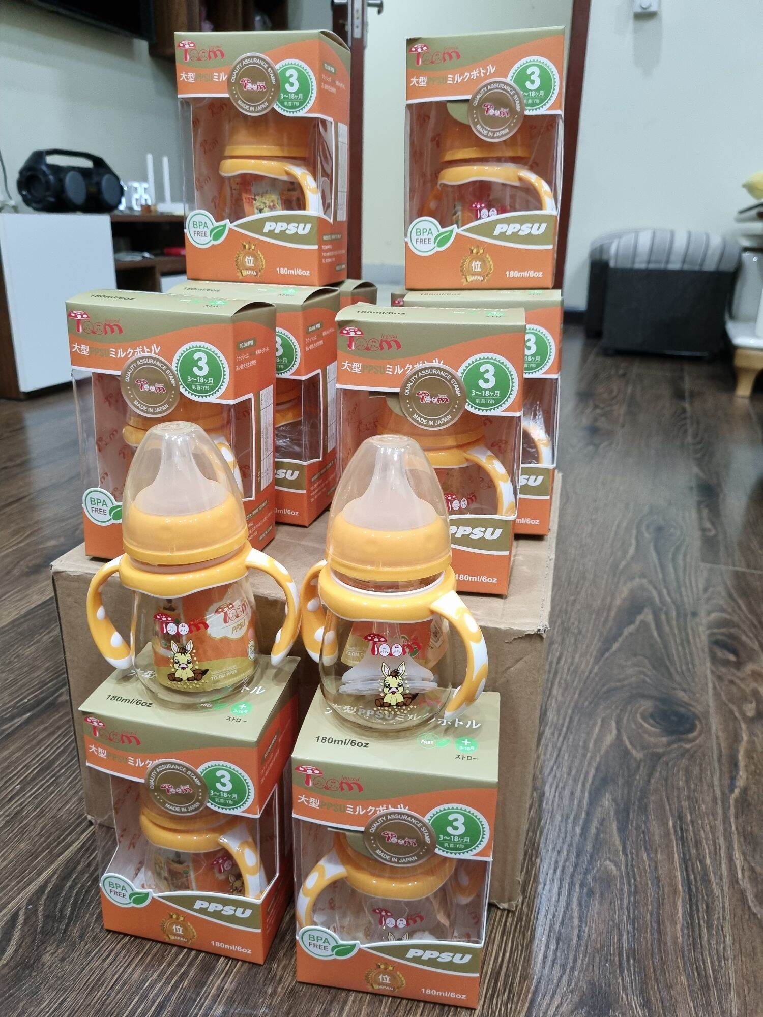 Bình sữa ppsu Toom Nhật bản 80ml/160ml/240ml/180ml/260ml ( mỗi bình tặng thêm 1 núm ti thay thế bé)