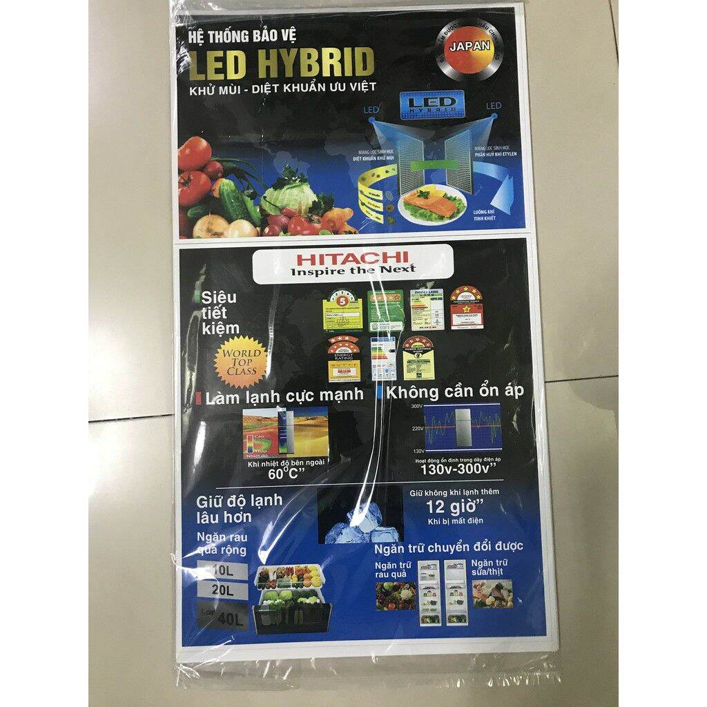 combo 5 tem dán tủ lạnh Hitachi