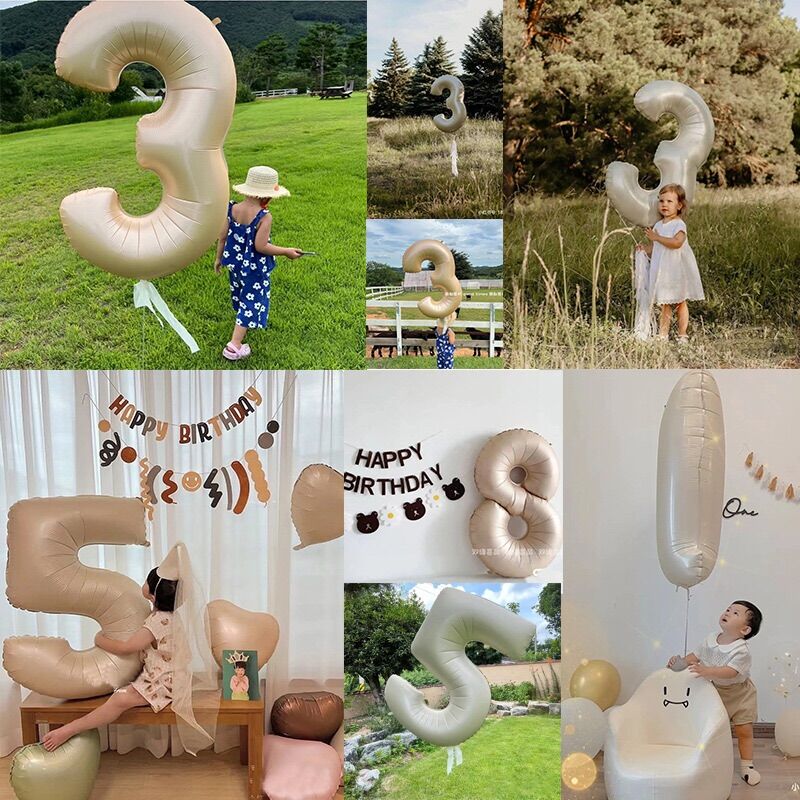 Bóng số tuổi 70 cm màu trắng ngà