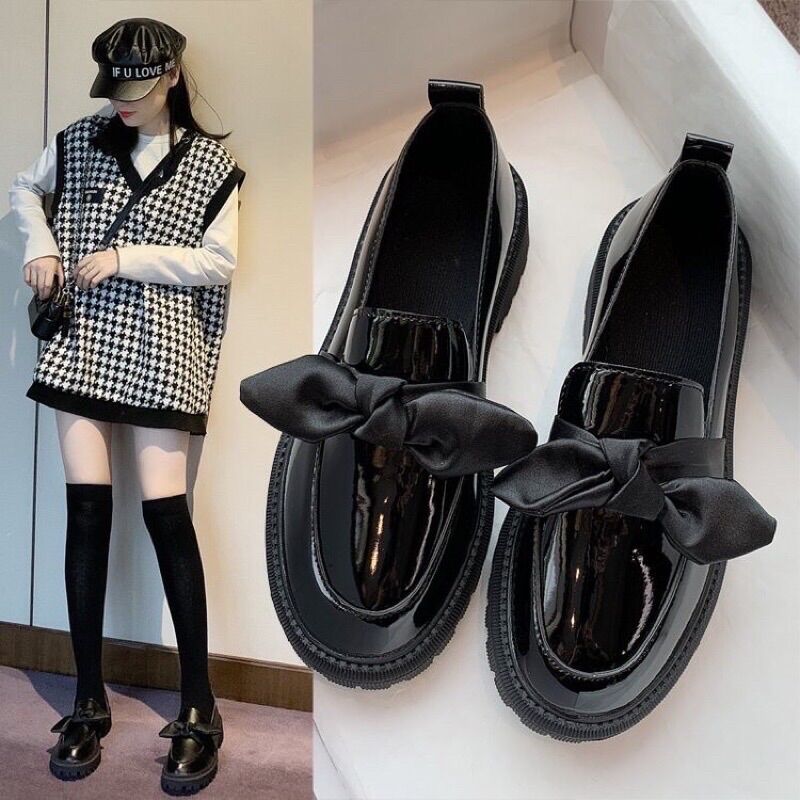 Giày đốc gắn nơ to gắn nơ G-G Đai