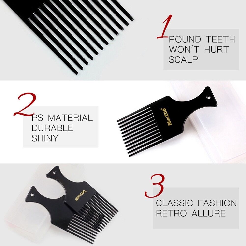 LƯỢC XỈA AFRO PICK BLUEZOO - LƯỢC CHUYÊN DÙNG CHẢI POMADE