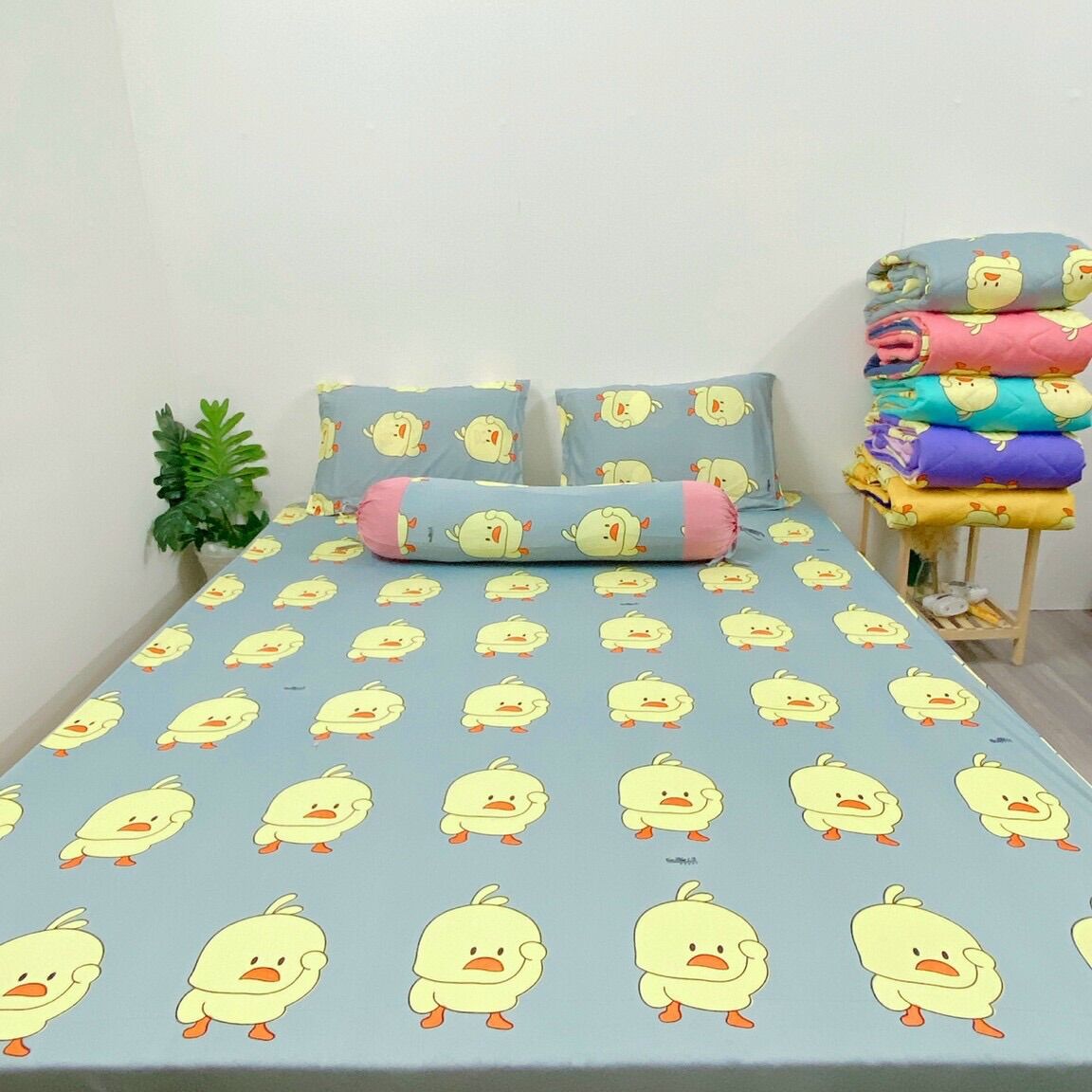 Bộ ga trải giường 4 món drap áo gối THUN LẠNH HÀN QUỐC