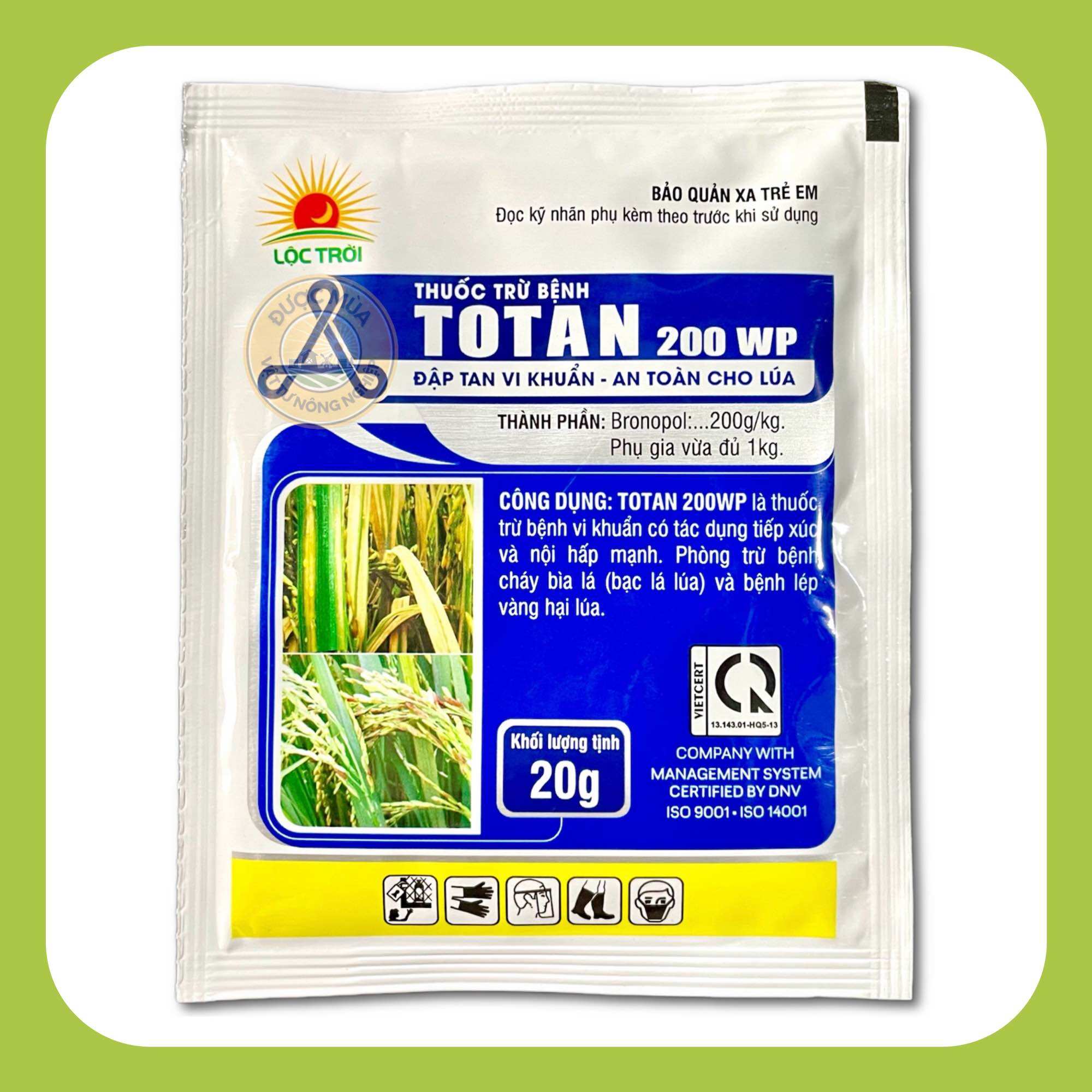 Totan 200wp - thuốc trừ bệnh vi khuẩn, cháy bìa lá, bạc lá, lép vàng hại lúa